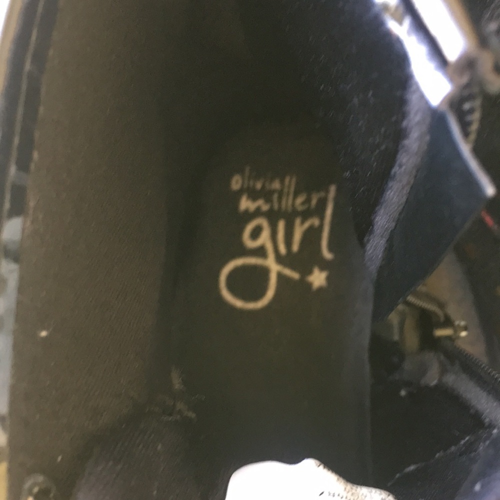 Girls Glitter Heart Fabric Boot Size 1 - Picture 9 of 10